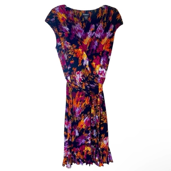 Glamour Dresses & Skirts - Glamour Purple/Black Abstract Wrap Dress, Size 12